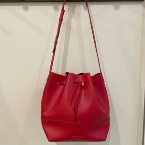 Teddy Blake Red Leather Bucket Bag